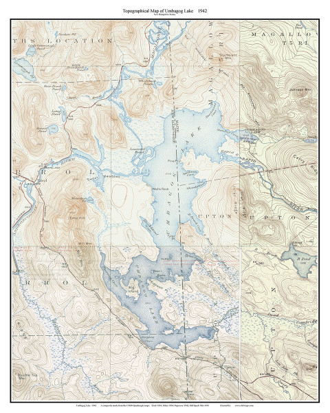 Umbagog Lake 1902 - Custom USGS Old Topo Map - New Hampshire - Umbagog Area