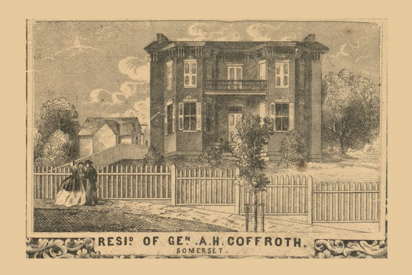A. H. Coffroth Residence Township, Pennsylvania 1860 Old Town Map Custom Print - Somerset Co.