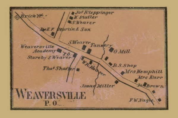 Weaversville, East Allen Township Pennsylvania 1860 Old Town Map Custom Print - Northampton Co. Weaversville, East Allen Township Pennsylvania 1860 Old Town Map Custom Print - Northampton Co.