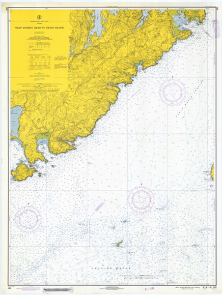 West Quoddy Head to Cross Island 1971 - Old Map Nautical Chart AC Harbors 5 13327 - Maine