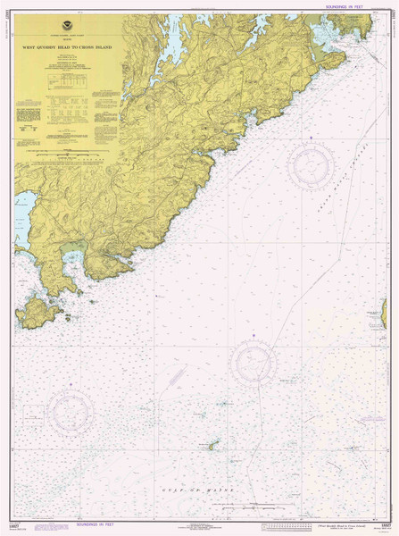 West Quoddy Head to Cross Island 1977 - Old Map Nautical Chart AC Harbors 5 13327 - Maine