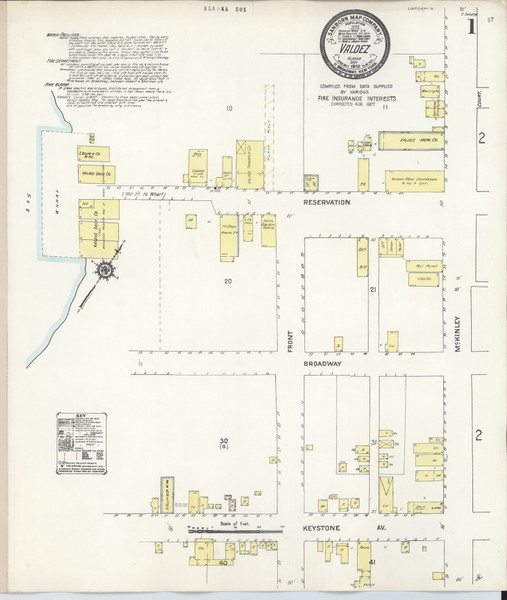 Valdez Alaska 1927 - Old Map Alaska Fire Insurance Index