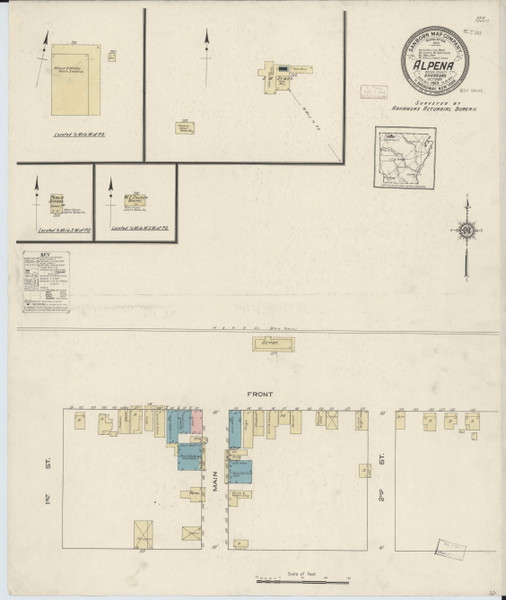 Alpena, Arkansas 1913 - Old Map Arkansas Fire Insurance Index
