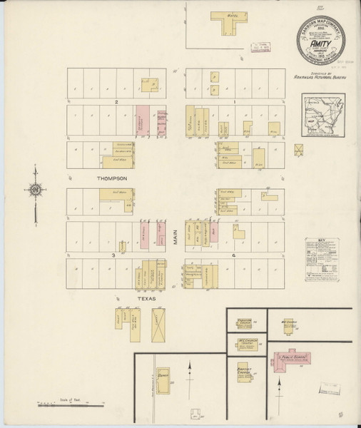 Amity, Arkansas 1913 - Old Map Arkansas Fire Insurance Index Amity, Arkansas 1913 - Old Map Arkansas Fire Insurance Index