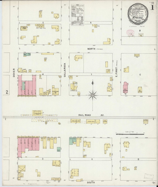 Atkins, Arkansas 1897 - Old Map Arkansas Fire Insurance Index