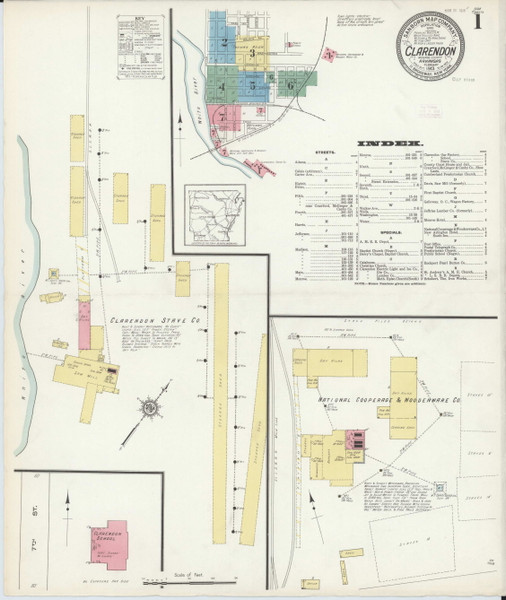 Clarendon, Arkansas 1913 - Old Map Arkansas Fire Insurance Index Clarendon, Arkansas 1913 - Old Map Arkansas Fire Insurance Index