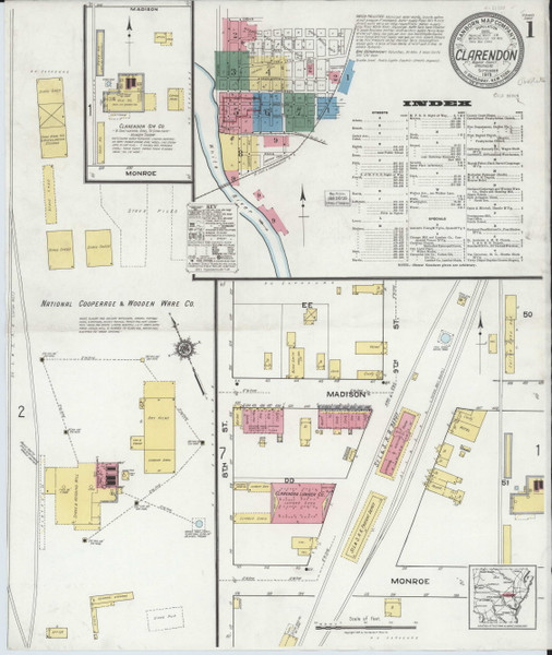 Clarendon, Arkansas 1919 - Old Map Arkansas Fire Insurance Index Clarendon, Arkansas 1919 - Old Map Arkansas Fire Insurance Index