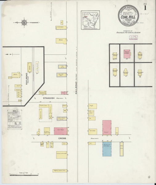 Coal Hill, Arkansas 1913 - Old Map Arkansas Fire Insurance Index