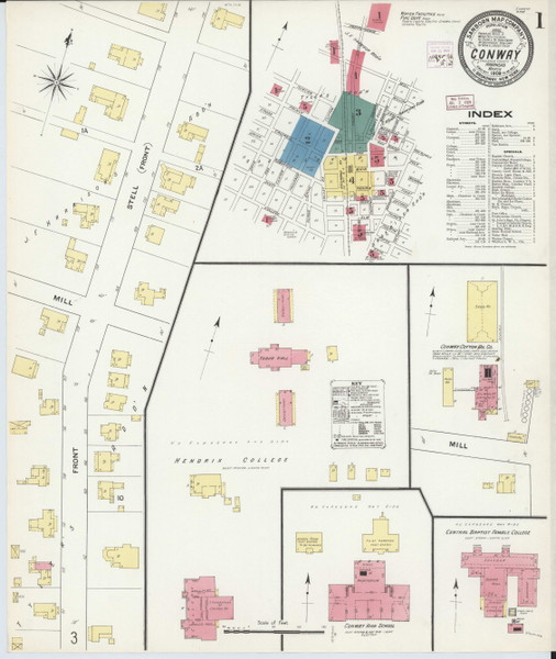 Conway, Arkansas 1909 - Old Map Arkansas Fire Insurance Index Conway, Arkansas 1909 - Old Map Arkansas Fire Insurance Index