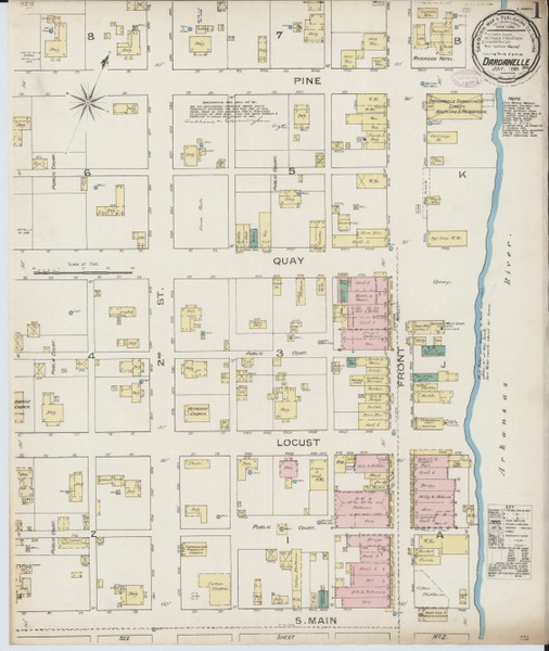 Dardanelle, Arkansas 1886 - Old Map Arkansas Fire Insurance Index
