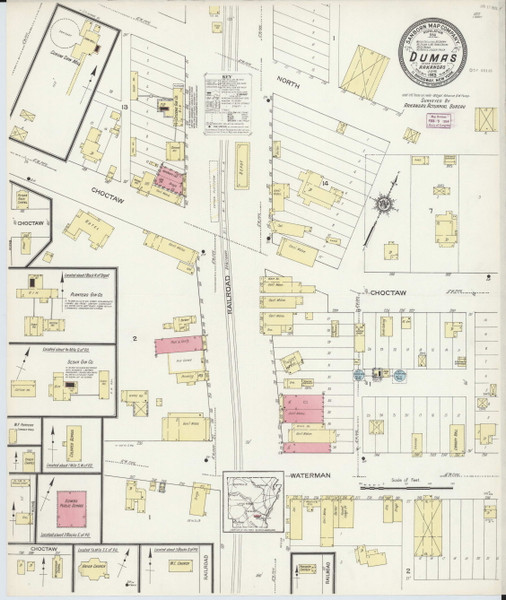 Dumas, Arkansas 1913 - Old Map Arkansas Fire Insurance Index