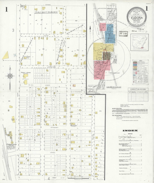 Eudora, Arkansas 1932 - Old Map Arkansas Fire Insurance Index