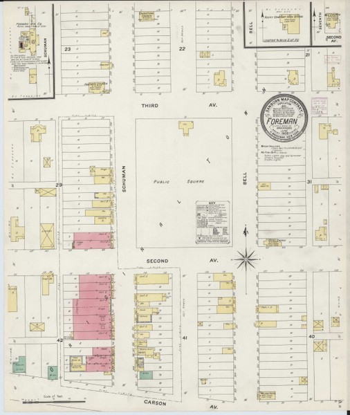 Foreman, Arkansas 1908 - Old Map Arkansas Fire Insurance Index