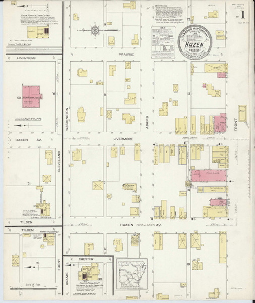 Hazen, Arkansas 1913 - Old Map Arkansas Fire Insurance Index Hazen, Arkansas 1913 - Old Map Arkansas Fire Insurance Index