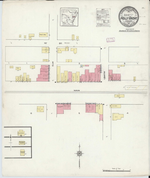 Holly Grove, Arkansas 1913 - Old Map Arkansas Fire Insurance Index