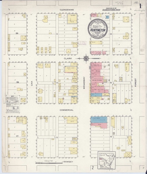 Huntington, Arkansas 1913 - Old Map Arkansas Fire Insurance Index Huntington, Arkansas 1913 - Old Map Arkansas Fire Insurance Index