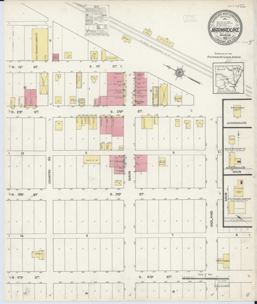 Marmaduke, Arkansas 1913 - Old Map Arkansas Fire Insurance Index Marmaduke, Arkansas 1913 - Old Map Arkansas Fire Insurance Index
