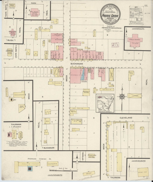 Prairie Grove, Arkansas 1913 - Old Map Arkansas Fire Insurance Index Prairie Grove, Arkansas 1913 - Old Map Arkansas Fire Insurance Index