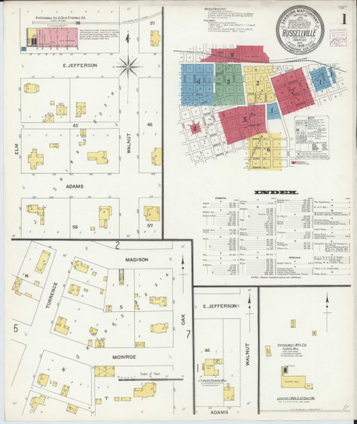 Russellville, Arkansas 1908 - Old Map Arkansas Fire Insurance Index