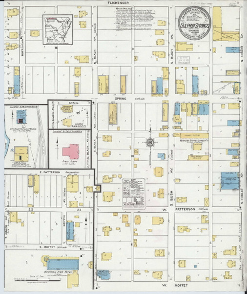 Sulphur Springs, Arkansas 1918 - Old Map Arkansas Fire Insurance Index Sulphur Springs, Arkansas 1918 - Old Map Arkansas Fire Insurance Index