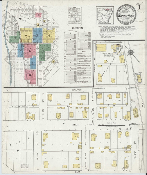 Walnut Ridge, Arkansas 1919 - Old Map Arkansas Fire Insurance Index Walnut Ridge, Arkansas 1919 - Old Map Arkansas Fire Insurance Index