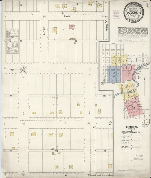 Buffalo, Wyoming 1903 - Old Map Wyoming Fire Insurance Index Buffalo, Wyoming 1903 - Old Map Wyoming Fire Insurance Index