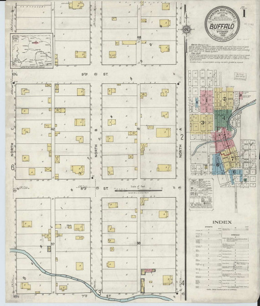 Buffalo, Wyoming 1920 - Old Map Wyoming Fire Insurance Index