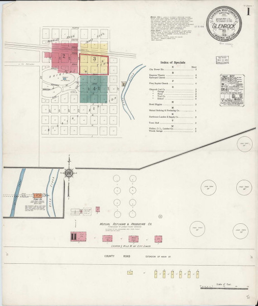 Glenrock, Wyoming 1918 - Old Map Wyoming Fire Insurance Index
