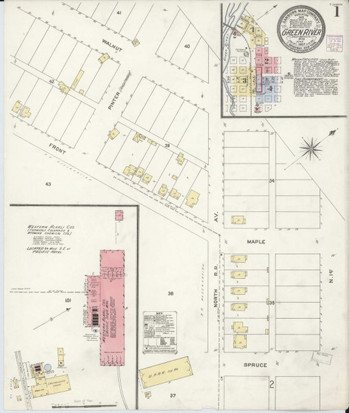 Green River, Wyoming 1907 - Old Map Wyoming Fire Insurance Index Green River, Wyoming 1907 - Old Map Wyoming Fire Insurance Index