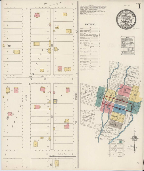 Lander, Wyoming 1912 - Old Map Wyoming Fire Insurance Index