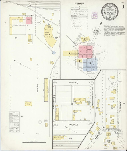 Newcastle, Wyoming 1903 - Old Map Wyoming Fire Insurance Index