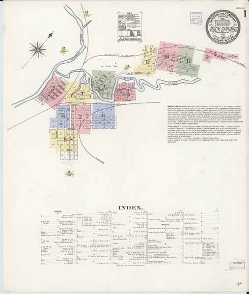 Rock Springs, Wyoming 1907 - Old Map Wyoming Fire Insurance Index