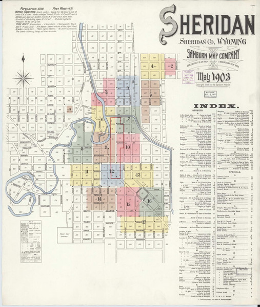 Sheridan, Wyoming 1903 - Old Map Wyoming Fire Insurance Index Sheridan, Wyoming 1903 - Old Map Wyoming Fire Insurance Index
