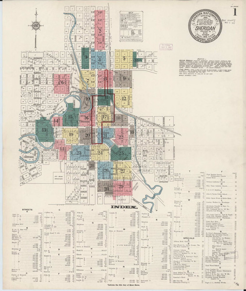 Sheridan, Wyoming 1912 - Old Map Wyoming Fire Insurance Index
