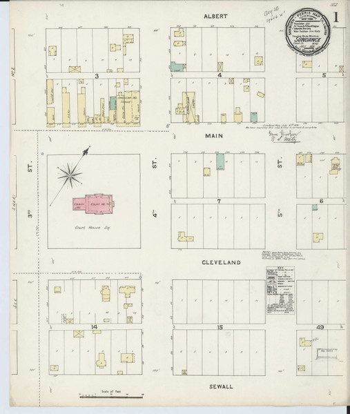 Sundance, Wyoming 1891 - Old Map Wyoming Fire Insurance Index