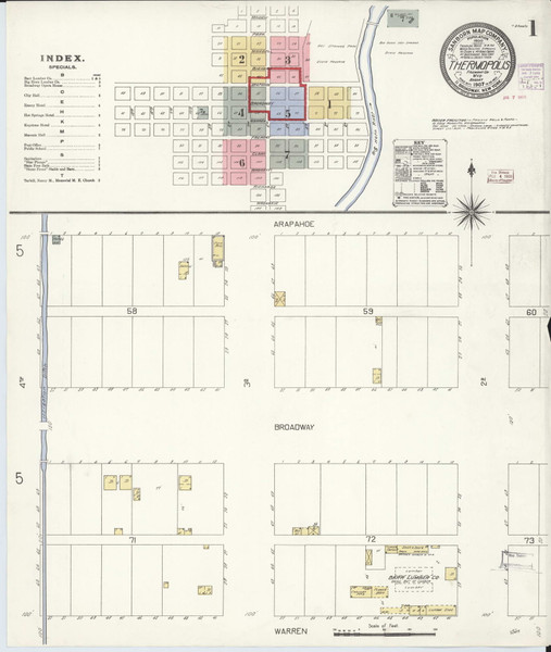 Thermopolis, Wyoming 1907 - Old Map Wyoming Fire Insurance Index