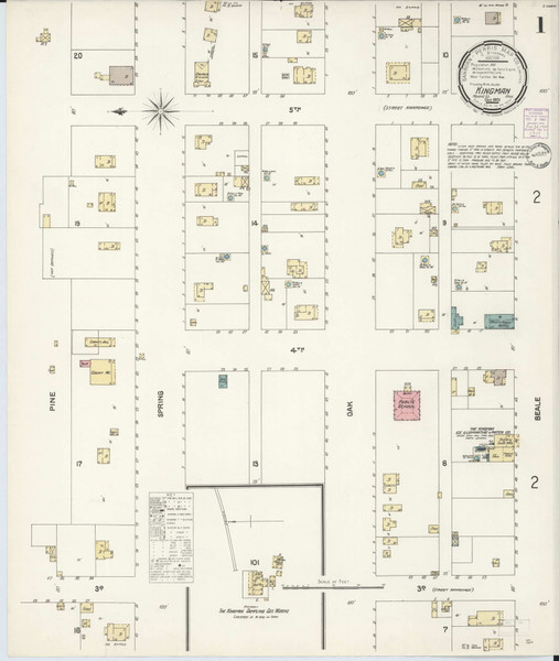 Kingman, Arizona 1901 - Old Map Arizona Fire Insurance Index Kingman, Arizona 1901 - Old Map Arizona Fire Insurance Index