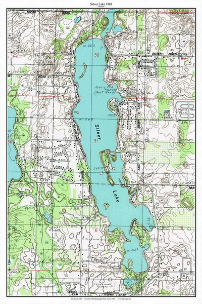 Silver Lake 1983 - Custom USGS Old Topo Map - Michigan 2