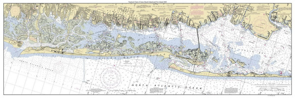 Nautical Chart of Jones Beach Island and Fire Island Long Island 2003 - Old Map Nautical Chart AC Harbors 12352 Custom 2-3 - New York