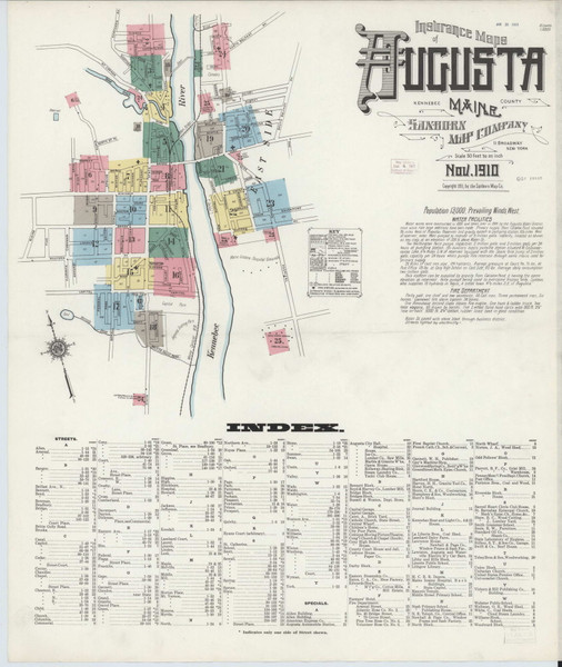 Augusta, Maine 1910 - Old Map Maine Fire Insurance Index