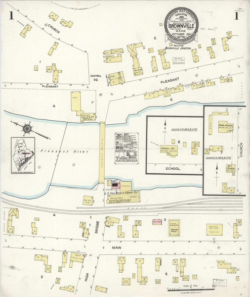 Brownville, Maine 1923 - Old Map Maine Fire Insurance Index