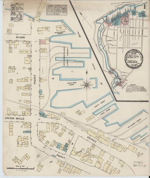 Calais, Maine 1884 - Old Map Maine Fire Insurance Index