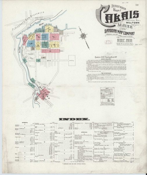 Calais, Maine 1911 - Old Map Maine Fire Insurance Index