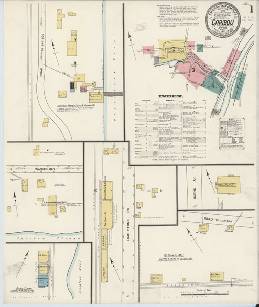 Caribou, Maine 1911 - Old Map Maine Fire Insurance Index