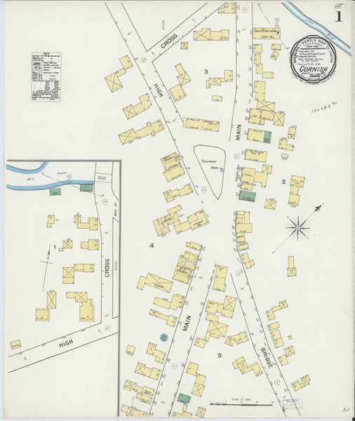 Cornish, Maine 1892 - Old Map Maine Fire Insurance Index