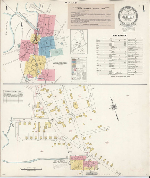 Dexter, Maine 1945 - Old Map Maine Fire Insurance Index