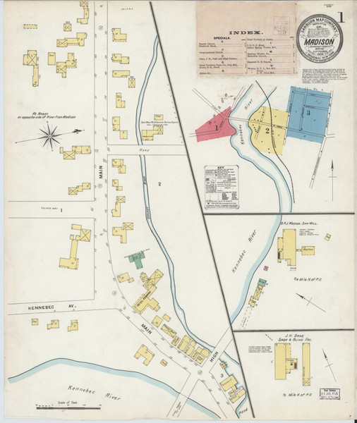 Madison, Maine 1903 - Old Map Maine Fire Insurance Index