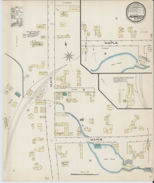 Monmouth, Maine 1885 - Old Map Maine Fire Insurance Index