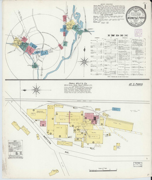 Norway, Maine 1907 - Old Map Maine Fire Insurance Index