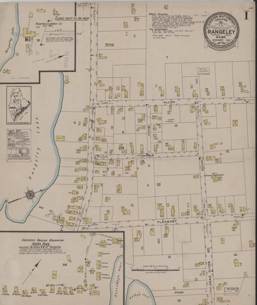 Rangeley, Maine 1922 - Old Map Maine Fire Insurance Index